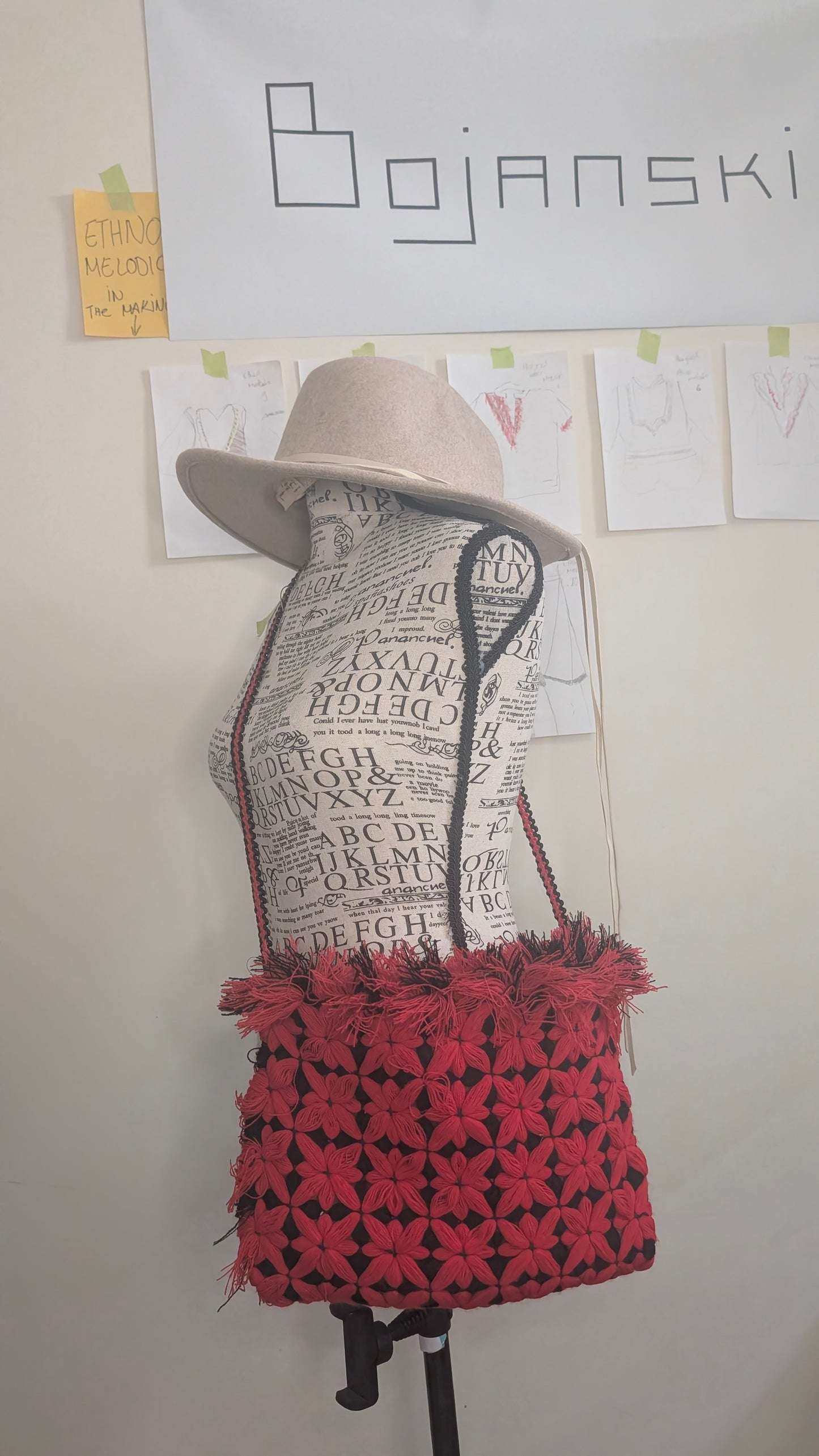 Ethno Red Frey Square Bag